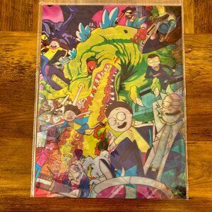 Rick and Morty Lenticular 3D Poster Flip Effect Holographic Wall Art